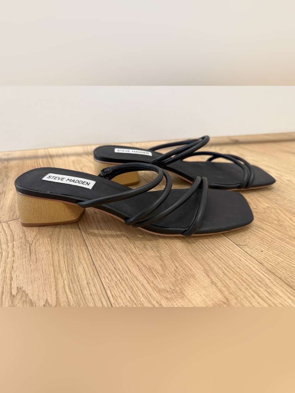 Steve Madden Black Strappy Assured Sandals